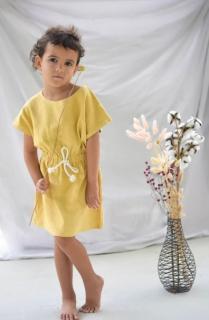 Mini šaty terry Velikosti dětské: 74-80 (6-12m), Barva: Žlutá