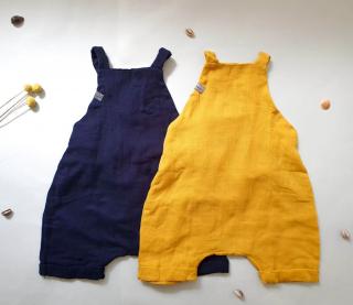 Mušelínové kraťasy s laclem Velikosti dětské: 86 (12-18m), Barva: Žlutá
