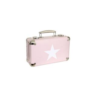Nýtovaný kufr s hvězdou růžový