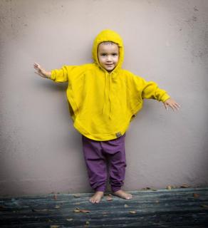 Pončo z biobavlny s kapucí (vel 3 měsíce - 8let) Velikosti dětské: 68-86 (3-12m), Barva: Žlutá