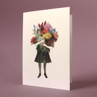 Přání s barevnou obálkou Přání: Náruč květin