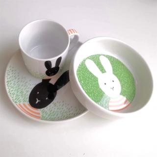 Sada mini porcelánu králík