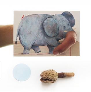 Zvířecí pohlednice s otvory pohlednice: Sloní chobot