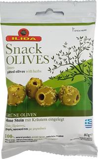 Zelené marinované olivy bez pecky 80 g