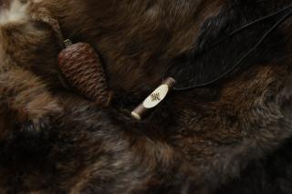 Amulet slovanský - poutník, OBEREG kutatá kožené šňůrka: VINTAGE tmavohnědá - 2 mm
