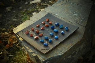 Hra Alquerque, EL CID dřevěné hrací kameny: dub, buk, jasan, topol, vrba ..