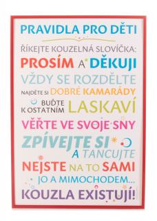 Plakát - Pravidla pro děti 55 x 80 cm, Plakát bez rámu a bez dárkového tubusu