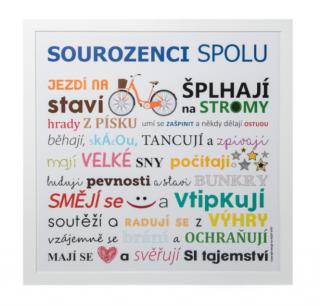 Plakát  Sourozenci spolu  50 x 50 cm, Plakát v euroclipu s plexi