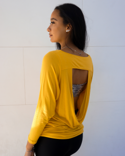 Tričko  Freedom s dlouhým rukávem - žlutá hořčičná Velikost: M, Barva: Žlutá hořčičná