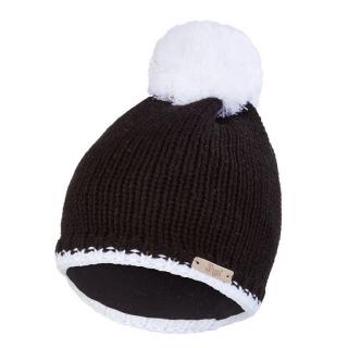 Čepice pletená Outlast ® - černá/bílá bambule Velikost: 3 | 42-44 cm