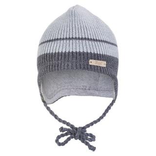 Čepice pletená zavazovací LA Outlast ® - sv.šedá pruh Velikost: 1 | 36-38 cm