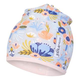 Čepice podšitá BIO Outlast® - sv.šedá kvítí/sv.pudrová Velikost: 1 | 36-38 cm