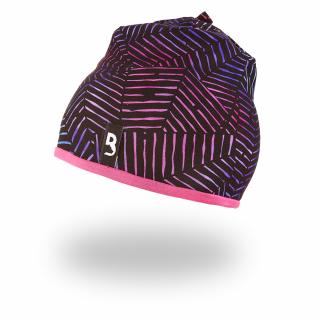 Čepice podšitá Outlast® - fialovočerný vzor/tm.růžová Velikost: 6 | 54-57 cm