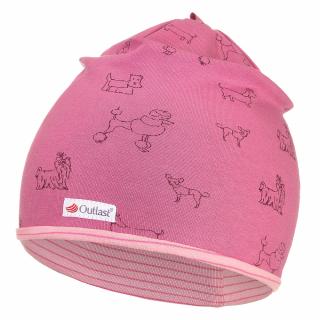 Čepice podšitá Outlast® - růžová pes/pruh starorůžový Velikost: 3 | 42-44 cm