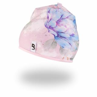 Čepice podšitá Outlast® - starorůžová modré kytky/růžová baby Velikost: 5 | 49-53 cm