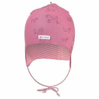 Čepice podšitá zavazovací Outlast® - růžová pes/pruh starorůžový Velikost: 1 | 36-38 cm