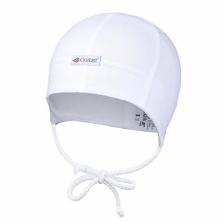 Čepice tenká zavazovací plochý šev Outlast® - bílá Velikost: 0 | 33-35 cm