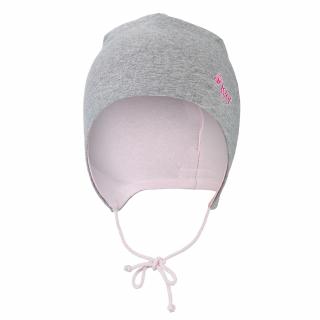 Čepice zavazovací podšitá Outlast ® - šedý melír/růžová baby Velikost: 2 | 39-41 cm