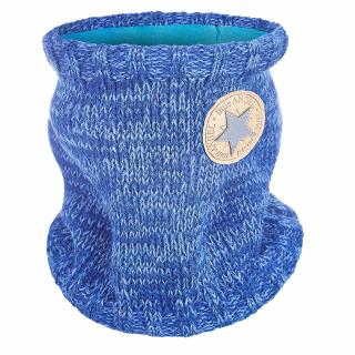 Nákrčník pletený hladký LA dětský Outlast ® - tm.modrá melír-logo Velikost: 3 | 42-44 cm