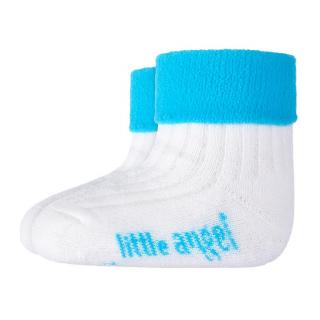 Ponožky froté Outlast® - bílá/tyrkys Velikost: 20-24 | 14-16 cm