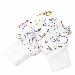 Rukavice podšité kojenecké BIO Outlast® - bílá zvířátka/bílá Velikost: 1
