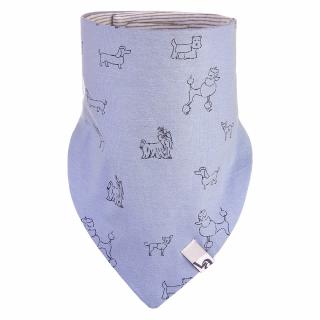 Šátek na krk podšitý Outlast® - modrá pes/pruh bílošedý melír Velikost: uni