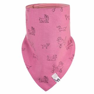 Šátek na krk podšitý Outlast® - růžová pes/pruh starorůžový Velikost: uni