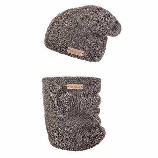 Set pletená čepice a nákrčník Outlast ® - černobílá Velikost: 6 | 54-57 cm