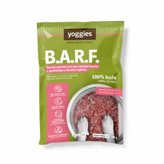 Yoggies B.A.R.F. maso 100% kuře s probiotiky a kloubní výživou 500 g