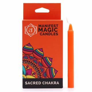 Ancient Wisdom Manifest Magic Candles Oranžové 2. Sakrální čakra, balení 12 ks