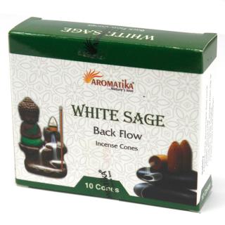 Aromatika Vonné kužely Tekoucí dým White Sage (Bílá Šalvěj), 10 ks