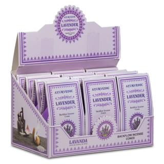 Ayurvedic Vonné kužely Tekoucí dým Lavender (Levandule), 10 ks