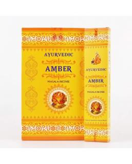 Ayurvedic Vonné tyčinky Amber, 15 ks