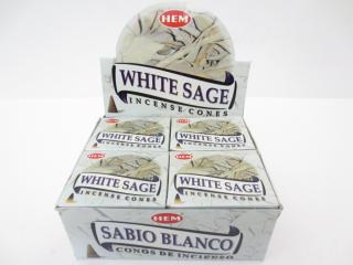 HEM Vonné kužely WHITE SAGE (bílá šalvěj), 10 ks