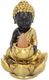 Mani Bhadra Stojan na vonné kužely Tekoucí dým (Malý Buddha), 10,3 cm