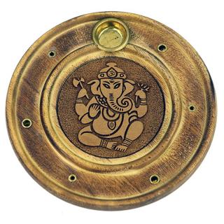 Mani Bhadra Stojánek na vonné tyčinky a kužely Ganesha, Ø 10 cm