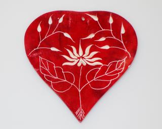 Mani Bhadra Stojánek na vonné tyčinky Srdce s květem lotosu mastek, 11 x 10 cm