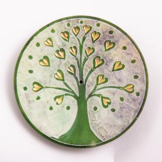 Mani Bhadra Stojánek na vonné tyčinky Tree of life Strom života Mastek Zelený, 7,5 cm