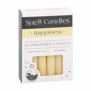 Spirit of Equinox Magic Spell Candles Magické svíčky Happiness Štěstí a pozitivita (Žlutá), 12 ks x 9 g.