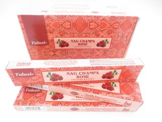 TULASI  Vonné tyčinky NAG CHAMPA ROSE Premium quality, 15 g