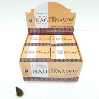 Vijayshree Vonné kužely Golden Nag Cinnamon (Skořice), 10 ks