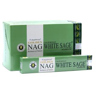 Vijayshree Vonné tyčinky Golden Nag White sage (Bílá šalvěj), 15 g