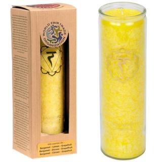 Yogi & Yogini Naturals Vonná svíčka ve skle 3. Čakra Manipura, 21 x 6,5 cm