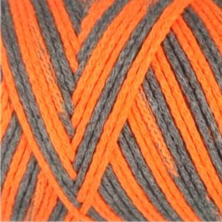 Macrame Cotton Jazzy 1202 oranžová neon, tmavě šedá