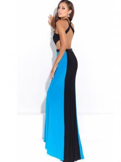 Sexy dlouhé šaty s odhalenými zády Angel blue dress Velikost: S, Barva: Černá