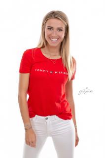 Tričko Tommy Hilfiger s výšivkou Barva: Červená, Velikost: L