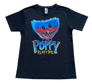 Bavlněné dětské tričko Poppy černé Velikost: 128 cm (5-6 let)