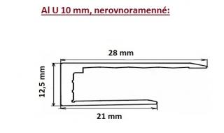 A+A Hliníková lišta U 10mm Délka: 2,1 m