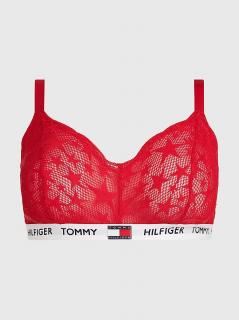Dámská krajková podprsenka Tommy Hilfiger triangle plus size - červená Velikost: 1XL