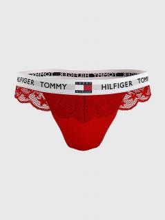 Dámská tanga Tommy Hilfiger Plus Size - vysoký pas, červená Velikost: 2XL